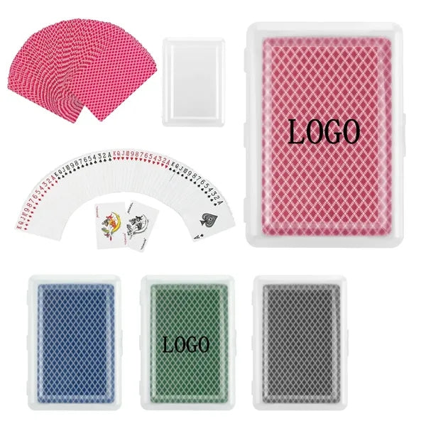 Paper Playing Cards In Plastic Clear Case