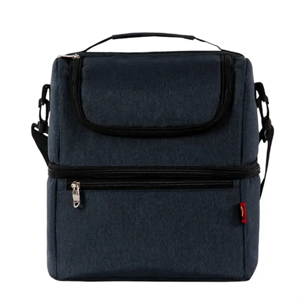 Double Layer Insulated Crossbody Lunch Cooler Bag