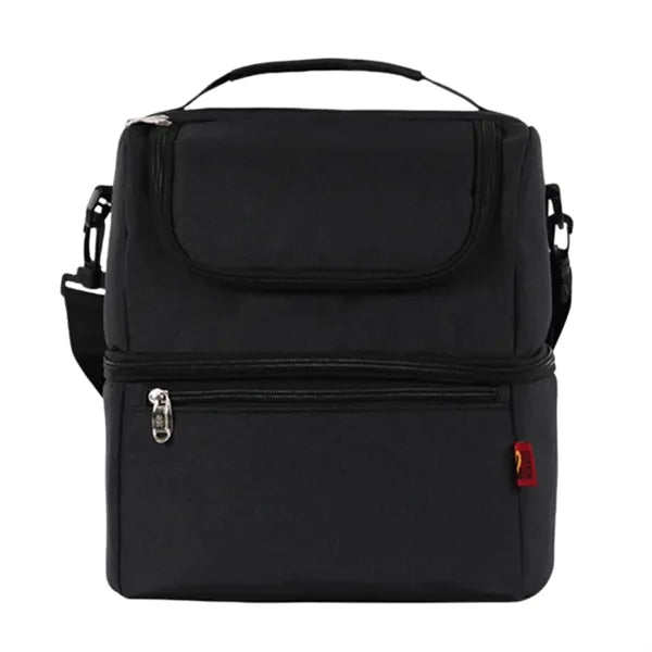 Double Layer Insulated Crossbody Lunch Cooler Bag