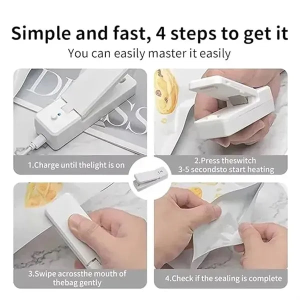 Rechargeable 2 In 1 Mini Bag Sealer