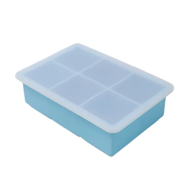 Silicone 6-Grid Ice Cube Tray with Lid for Whisky