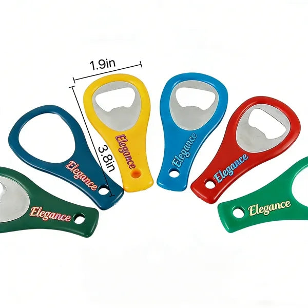 Logo Beer Bottle Opener, Portable Plastic & Steel Can
