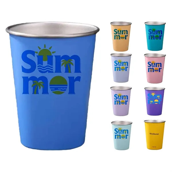 12 Oz Stainless Steel Straight Drink Cup with Custom Logo