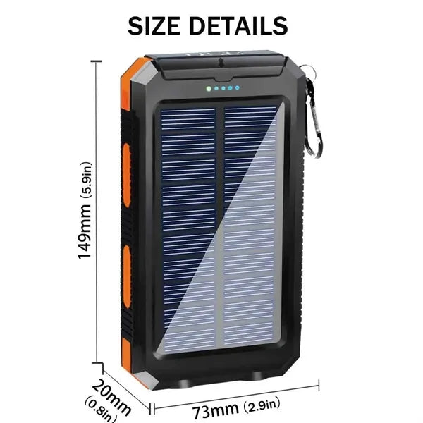 Portable Solar Power Bank With Compass