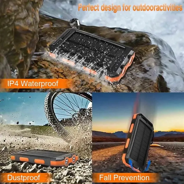 Portable Solar Power Bank With Compass