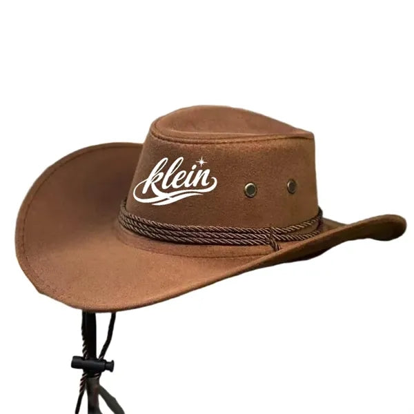 Retro Wide Brim Suede Cowboy Hat, Windproof & Sun Protection