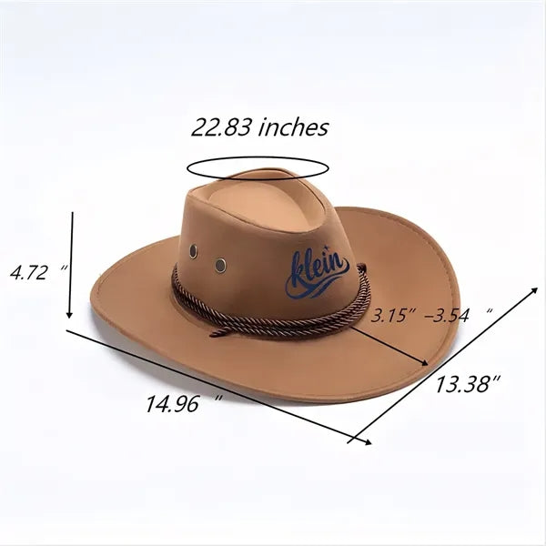 Retro Wide Brim Suede Cowboy Hat, Windproof & Sun Protection