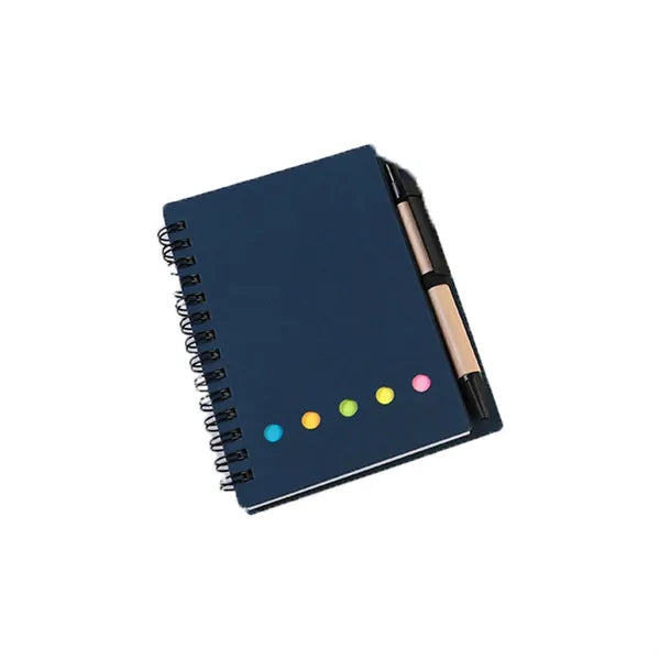 Spiral Notebook with Sticky Notes and Pens Set