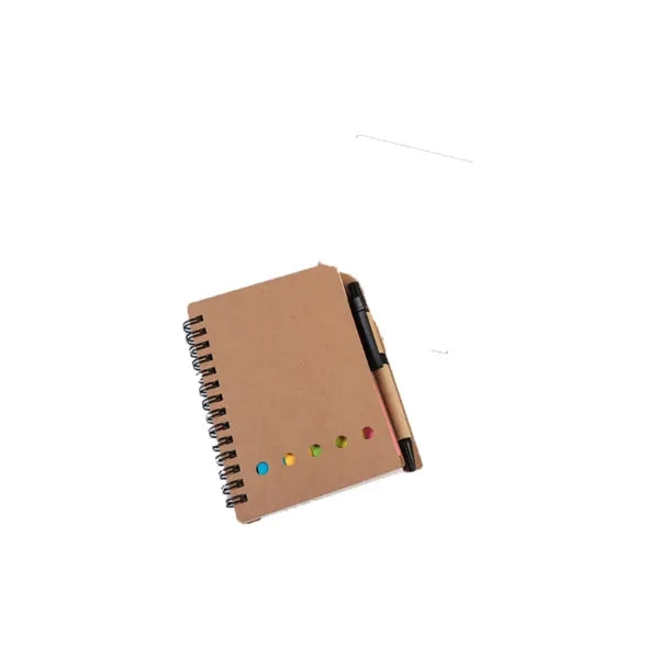 Spiral Notebook with Sticky Notes and Pens Set