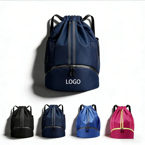 Dry Wet Separation Shoe Pocket Drawstring Backpack