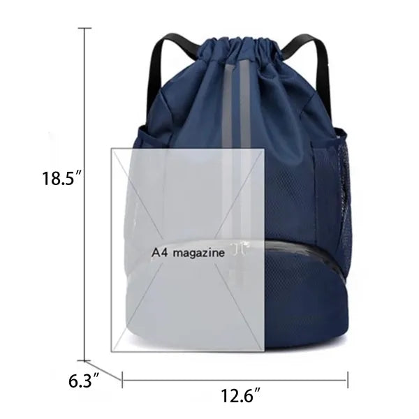 Dry Wet Separation Shoe Pocket Drawstring Backpack