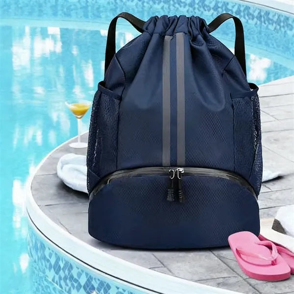 Dry Wet Separation Shoe Pocket Drawstring Backpack