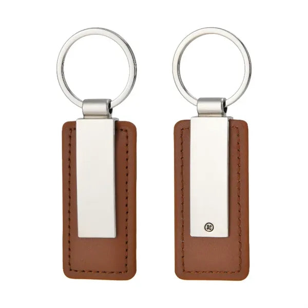 Metal PU Leather Car Keychain Custom Logo Key Ring
