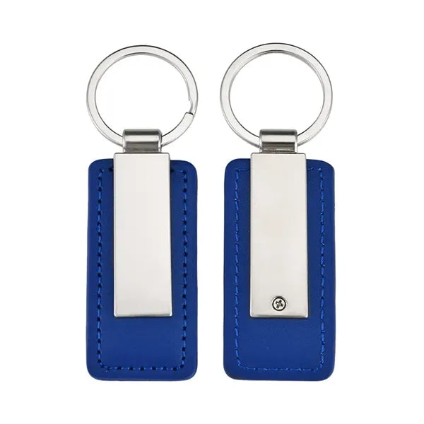 Metal PU Leather Car Keychain Custom Logo Key Ring