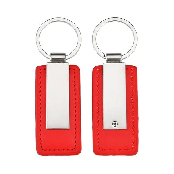 Metal PU Leather Car Keychain Custom Logo Key Ring
