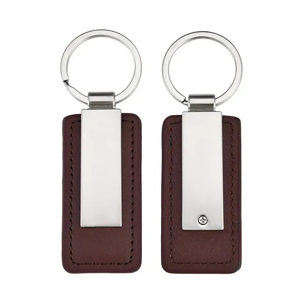 Metal PU Leather Car Keychain Custom Logo Key Ring