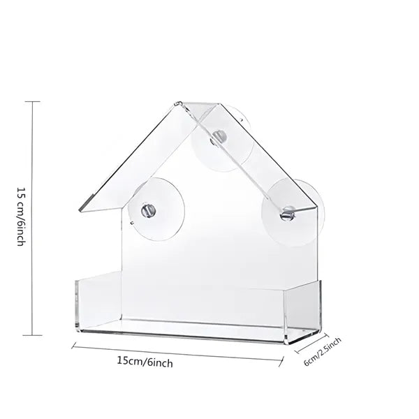 Clear Window Bird Feeder With Strong Suction Cup