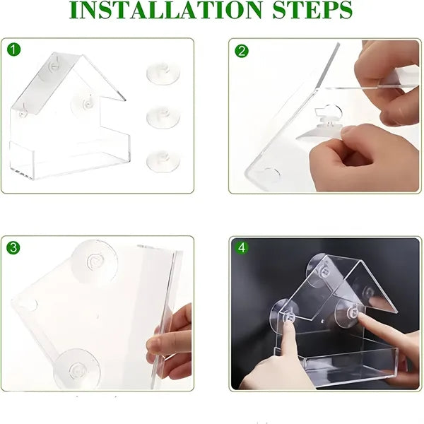 Clear Window Bird Feeder With Strong Suction Cup