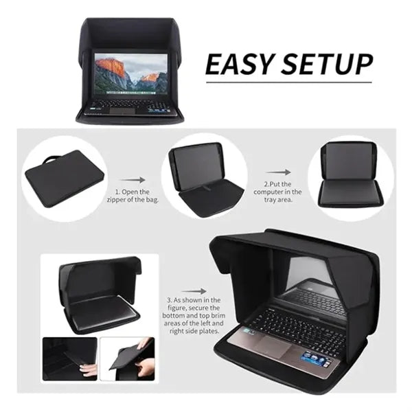 Foldable Laptop Bag with Sun Shade Outdoor Portable