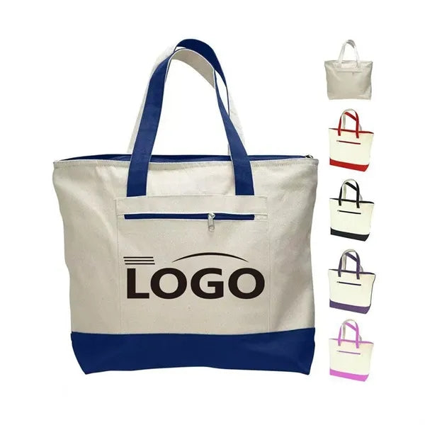 Simple Color-Block Thick Travel Portable Storage Canvas Bag