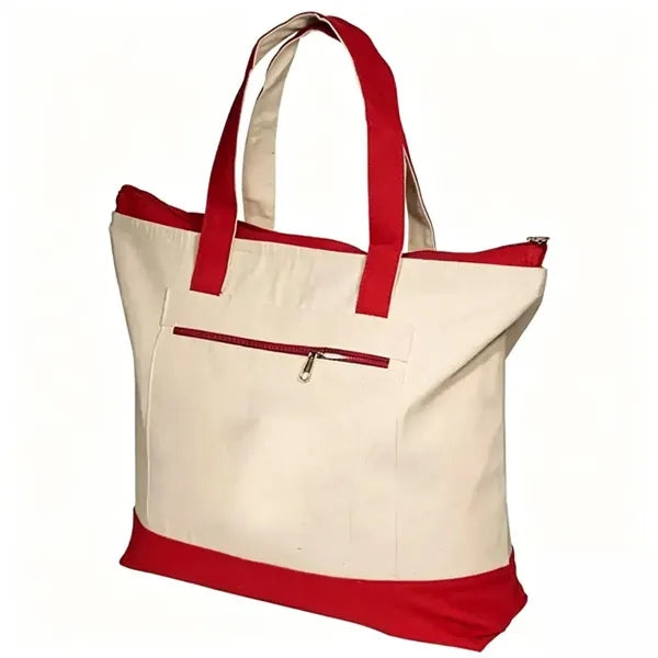 Simple Color-Block Thick Travel Portable Storage Canvas Bag