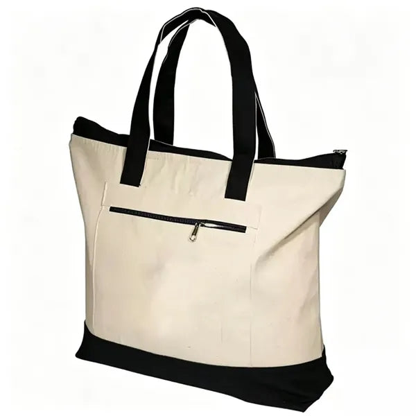 Simple Color-Block Thick Travel Portable Storage Canvas Bag