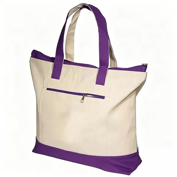 Simple Color-Block Thick Travel Portable Storage Canvas Bag