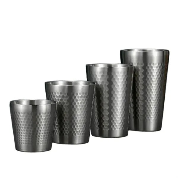 Double-Walled Hammered Stainless Steel Tumbler