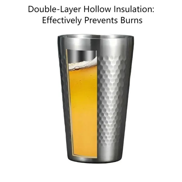 Double-Walled Hammered Stainless Steel Tumbler