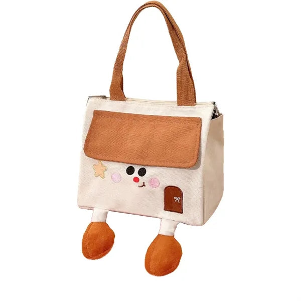 Logo Cute House Lunch Bag Large Insulated Work Tote