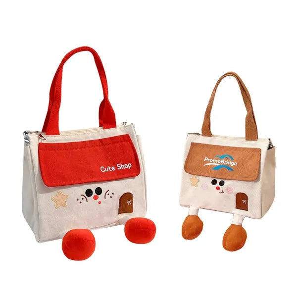 Logo Cute House Lunch Bag Large Insulated Work Tote