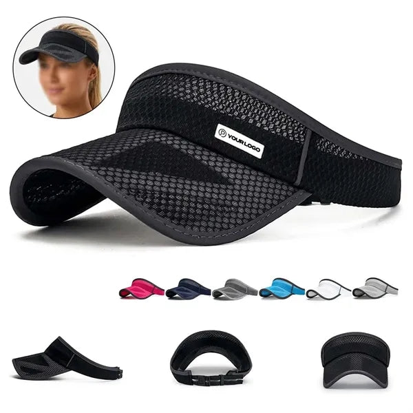 Sport Sun Visor Hat Adjustable Empty Top Mesh Lightweight