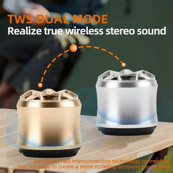 Metal Bluetooth Speaker, Mini Portable, Outdoor & Home Use
