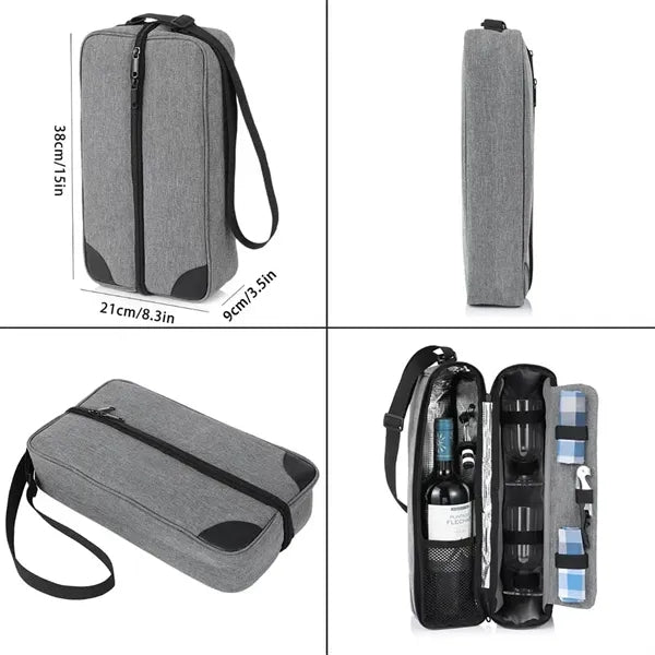 Insulated Single Bottle Wine Tote