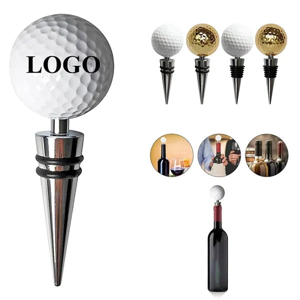 Golf Ball Metal Wine Stopper
