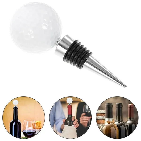Golf Ball Metal Wine Stopper