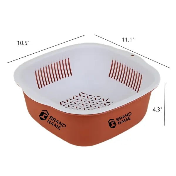 Logo Double Layer PP Draining Basket