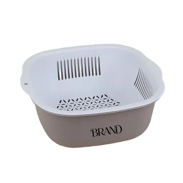 Logo Double Layer PP Draining Basket