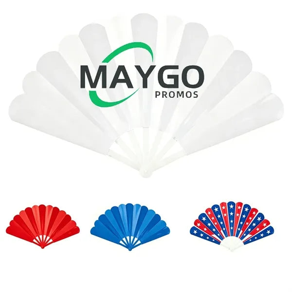 LOW MOQ Custom Logo Pattern Plastic Folding Fan