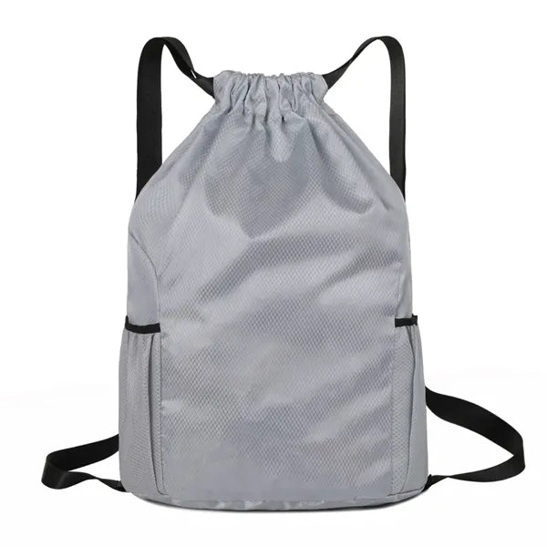 Large-capacity PU drawstring backpack