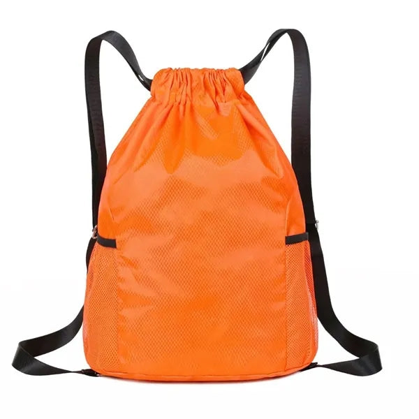 Large-capacity PU drawstring backpack