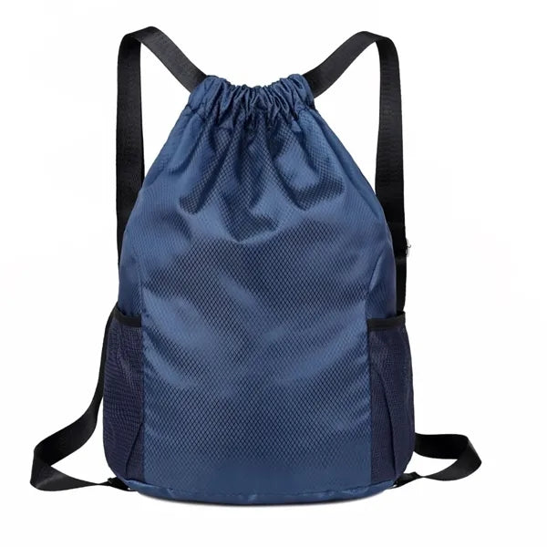 Large-capacity PU drawstring backpack