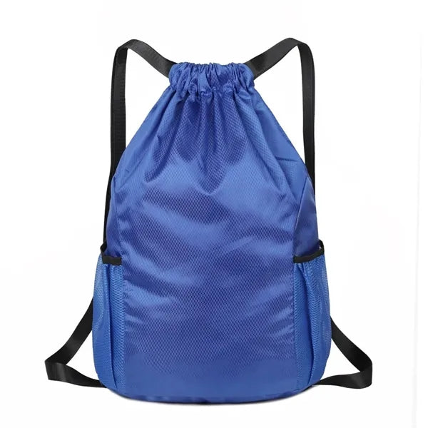 Large-capacity PU drawstring backpack