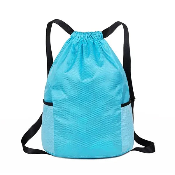 Large-capacity PU drawstring backpack