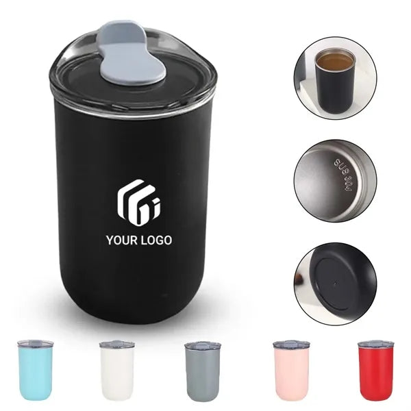 10oz stainless steel insulated cup wine tumbler with lid