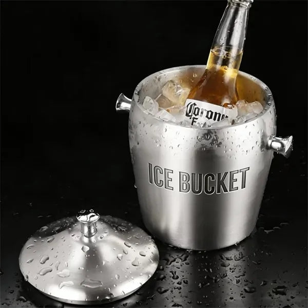 Logo Double Wall Stainless Steel Ice Bucket