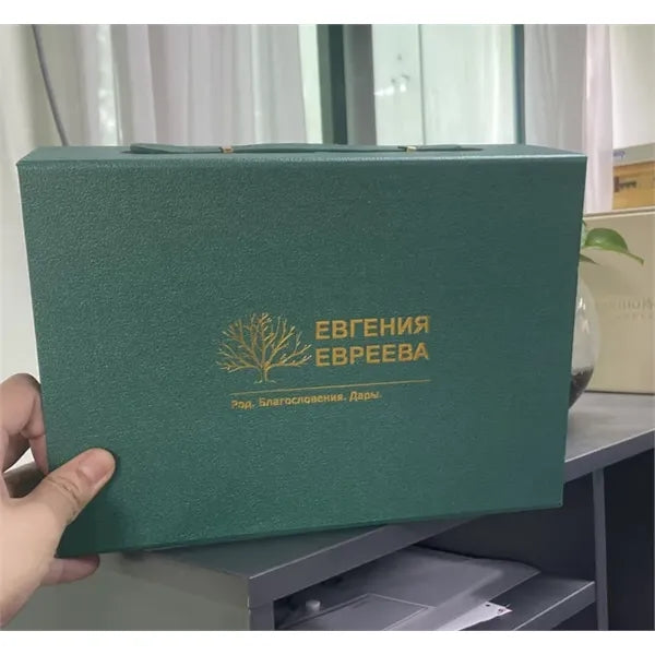 Collapsible Magnetic Gift Box with Leather Handle