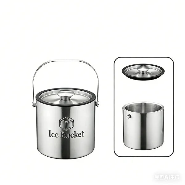 Logo Double Wall Stainless Steel Ice Bucket