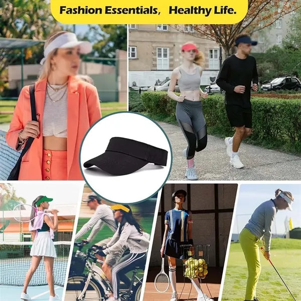 Sun Visor Hat Adjustable Empty Top Quick Dry For Running