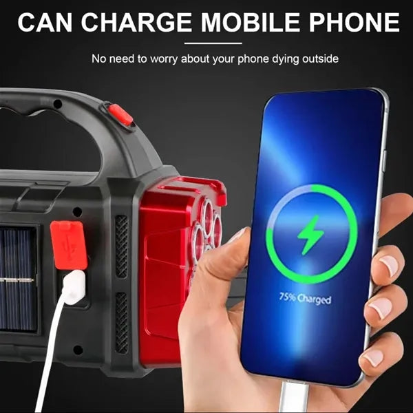 Rechargeable Led Flashlight Solar Powered Camping Lantern